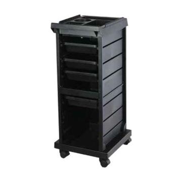 Ucenic economic Mobilier Coafura MT Negru din plastic cu role 