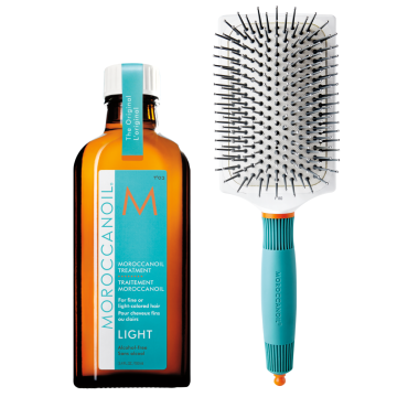 Set Moroccanoil Treatment Light 100 ml & Ceramic Large Paddle Brush