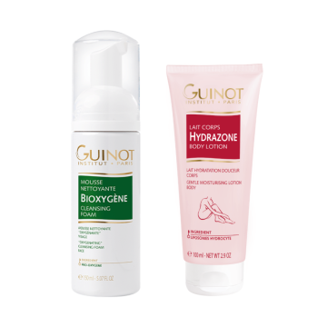 Set pentru ten si corp Guinot Bioxygene Mousse + Hydrazone Lotion 