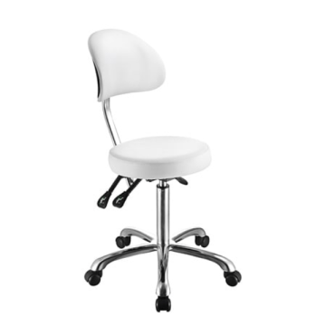 Scaun de lucru rotund cu spatar Silver Fox Confort Round with backrest White