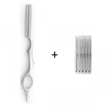 Set brici si lame pentru filat Raphael Perrier Styling Razor Blades Pack 1+5 buc