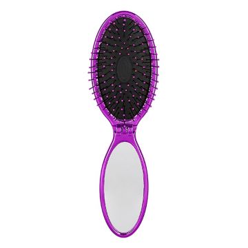 Perie de par Wet Brush Detangle Pop and Go cu oglinda Mov 