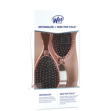 Set de perii Wet Brush Pop And Go Combo Rose Gold 